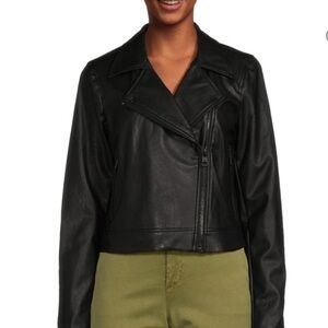 NWT! Calvin Klein Faux Leather Moto Jacket